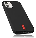 mumbi Hülle kompatibel mit iPhone 12 Mini Handy Case Handyhülle, schwarz mit rotem Streifen - 5.4 Z