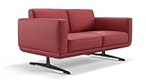 Sofanella Leder 2-Sitzer Sofa MARETO - Hochwertige Zweisitzer Couch italienisches Design - Designer Ledersofa ohne Funktion - R