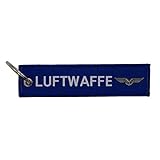 Café Viereck ® Bundeswehr Luftwaffe Schlüsselanhänger mit Öse und Ring – 12 cm x 3