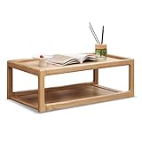 Niedriger Tisch, 2-stöckiger kleiner Holztisch, japanischer Tatami-Tisch, Bodentisch, Bodenschreibtisch, Tatami-Tisch for Wohnzimmer, Erkerfenster, Beistelltisch for Couch ( Color : Beige , S : 65*36*