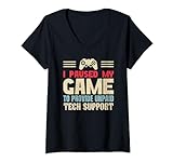 Unpaid Tech Support Gamer Gaming Call Center Agent T-Shirt mit V