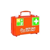 Söhngen Erste-Hilfe Koffer Quick-CD Kombi Kindergarten orange (Notfall-Koffer für Kinder, Spezialfülllung für Kinder bis 6 Jahren, Kinder Verbandskasten, Verbände / Pflaster in Kindergrößen)