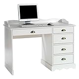 IDIMEX Schreibtisch Bürotisch Colette Arbeitstisch mit Aufsatz, Kiefer massiv, weiß lackiert, L