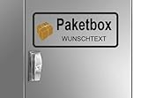 Generisch Paketbox Aufkleber mit Wunschtext/Wunschnamen, Transparent Abziehbild (R34/15) T (25 x 11 cm)