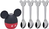 WMF Disney Mickey Mouse Streuer Set 5-teilig, Salzstreuer mit 4 Löffel, Cromargan Edelstahl poliert, spülmaschinengeeig