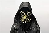 Ulalaza Steampunk Gas Goggle Maske Retro Gothic Punk Zombie Soldaten Totenkopf Maske für Halloween Cosplay Requisiten, gold, Einheitsgröß