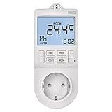 EMOS 2in1 Steckdosenthermostat und Zeitschaltuhr, digitaler Raumtemperaturregler und Timer-Steckdose für Heizung und Kühlung, Heizkörper, Infrarotheizung, Aquarium, Terrarium, Gew