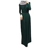 MODSGUE Kaftan Damen Lang Bestickter Kaftan Bronzing Roben Dünne Schlafanzug Islamische Hijab Abaya Muslimische Robe Langarm Gew