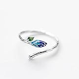XIANNVQB 925 Silberringe - 925 Silber Vintage Blau Lotus Öffnung Ring Persönlichkeit Mode Finger Ringe Für Frauen Männer Party Schmuck Geschenke, Wie Gezeigt, Eröffnung