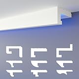 HEXIMO LED-Schattenfugenprofil Stuckleisten, indirekte Beleuchtung XPS-Styropor-Trockenbau-Deckenleisten für Wand-Deckenverkleidungen (30,6 Meter HLED 11)