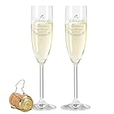 Leonardo Sektgläser mit Gravur von Namen & Datum im - Wir Sagen Ja Design - als Geschenk zur Hochzeit, Verlobung oder zum Jahrestag - das perfekte Hochzeitsgeschenk Farbe im S