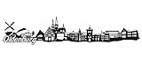 Samunshi® Oldenburg Skyline Wandtattoo Sticker Aufkleber Wandaufkleber City Gedruckt Oldenburg 120x26cm schw