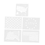 STOBOK 5St Vorlage für die amerikanische Flagge DIY-Zeichnungsvorlage Malvorlage uns Karte Zeichenschablone amerikanische Kartenvorlage Pentagramm Schimmel Sprühfarbe das Haustier Weiß