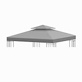 Ersatzdach für Pavillon 3x3M, 2-stufige PVC Pavilliondach Dachdecke Wasserdicht Pavillon Ersatzdach für Metall pavillon Gartenpavillon Partyzelt Gartenzelt (Anthrazit)