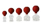 5er Schröpfglas-Set mit Ball 25-35-45-55-60mm zum professionellen, medizinischen, feuerlosen Schröpfen, Schröpfglas, Schröpfgläser, Lauschaer Glas das Orig