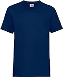 ShirtInStyle Kinder-Shirt Basic Uni Fruit of The Loom, Farbe Blau, Größe 128
