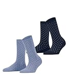 ESPRIT Damen Socken Fine Dot 2-Pack W SO Baumwolle gemustert 2 Paar, Mehrfarbig (Sortiment 0010), 39-42