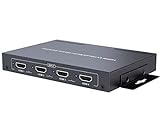 PremiumCord HDMI 4x1 Quad Multi-Viewer mit Fernbedienung und Netzteil, Metallgehäuse, Video Auflösung Full HD 1080p 60Hz, HDCP, Farbe silb