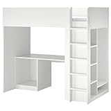 Ikea SMÅSTAD Hochbettrahmen mit Schreibtisch und Stauraum, 90 x 200 cm, weiß