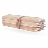 Holzpflöcke Hartholzpfähle Pflanzstäbe Angespitzt und Quadratisch 25 Stücke. | Holzpfähle für Markierung, Beschilderung oder Abgrenzung Zaunpfosten Zaunpfähle – 30cm cm Kanten: 2,50x2,50cm (30cm)