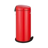 Wesco klassischer Tretabfallsammler CAPBOY MAXI in der Farbe rot, pulverbeschichtetes Stahlblech, Metalleinsatz aus 22 Liter Volumen, Kunststoff-Fuß