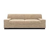 DOMO Collection Norma Sofa , 3-Sitzer Couch , 3er Garnitur, 212x85x74 cm , Strukturstoff beige b