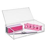 mDesign Kosmetik Organizer – große Kosmetik Aufbewahrungsbox mit Deckel – die perfekte Schminkaufbewahrung für Nagellack, Puder etc. – transp