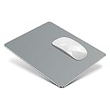 VAYDEER Metall Mauspad Aluminium Mousepad doppelseitig verfügbares Design, Hartes Mouse Pad Mat Padwasserdicht für Spiele und Büro (Mittel, Grau, 24x20 cm)