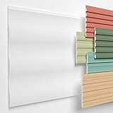 HEXIMO Lamellenwand (1.84 m²) aus XPS - Lamellen Wandpaneele Lamellenverkleidung Akustikpaneele weiß (4 Paneele, HLM-11-01 weiß) Paneele Wandleiste Platten Wand Dek