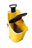 FORTENA Gartenschubkarre Schubkarre gelb 75L für den Transport von Gartengeräten, Kompost und Sand, Transportschubkarre 70kg mit Teleskopgriff und Deck