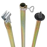 1 STÜCK - Zeltstange Stahl - mit Fuß und Klemme - teleskopierbar 210-290cm - Ø22/19mm - 3 Teile leicht stabil Ersatz Gestänge Zelt Vorzelt Camping Zubehör Teleskopstange Aufstellstange Sturmstang