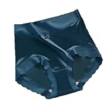 XWSM Damen Unterwäsche 100% Mulberry Silk Unterhosen Höschen Panties Shapewear High Waist Nahtlose Slips Weiche Dessous Shorts Taille Trainer (Color : Blue, Size : XL/X-Large)