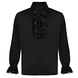 Beokeuioe Piraten-Hemd Kolonialhemd Renaissance Dichter Rüschen Hemd Rüschenhemd Steampunk Vampir Gothic Kostüm Steampunk Männerhemd Lang