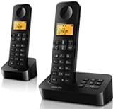 Philips Festnetztelefon D2652B/01 Dual - Haustelefon mit Anrufbeantworter - 1'6-Zoll-Display - Telefonbuch - Rufnummernerkennung - Kurzwahlnummern - Schw