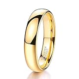 Zakk Ring Damen Herren 2mm 4mm 6mm 8mm Gelbgold Wolfram Poliert Schmal Ringe Verlobungsringe Ehering Hochzeitsband (4mm, 60 (19.1))