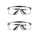 KALUROIL 2 PCS Schutzbrille - Arbeitsschutzbrille Antibeschlag Antispeichel Augenschutzbrille Vollsichtbrille Schutzbrille für Brillenträger Transp