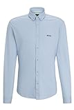BOSS Herren BIADO R Regular-Fit Hemd aus Baumwoll-Jersey mit Button-Down-Kragen Hellblau XL