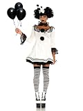 Leg Avenue Damen-Kostüm Clown, Schwarz und Weiß, Traurig,