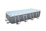 Bestway® Power Steel™ Ersatz Frame Pool ohne Zubehör 549 x 274 x 122 cm, Marmor-Optik (Schiefergrau), eckig