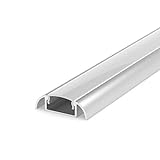 SET: Profil LED, 100cm Profil LED für 8/10mm LED Streifen, aluminium led profil + Abdeckung Opal LT2 (Milchig)