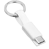smrter Mini USB C Ladekabel als Schlüssel Anhänger kompatibel für alle Android Smartphones mit USB Typ C (Einzeln, weiß)