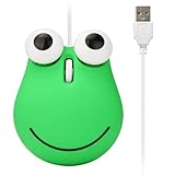 Dickly gebundene Mäuse, niedliche Mäuse, bequem zu bedienen, Plug-and-Play mit 135 cm USB-, Big Eyed Green Frog für Desktop-Laptop-Comp