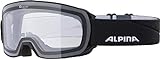 ALPINA NAKISKA Dclear - Beschlagfreie, Extrem Robuste & Bruchsichere OTG Skibrille Mit 100% UV-Schutz Für Erwachsene, black, One S