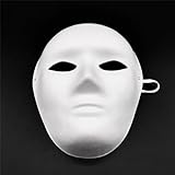 Orssmigs 10 Stücke Weiße Papier Maske Rohling DIY Masken zum Bemalen Kinder Anonymous Maske Handgemalte Maske Masken Überstreichbare für Karneval, Cosplay, Halloween Party, Halloween-Dek