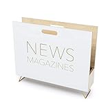 balvi Zeitschriftenständer Farbe weiß Für Zeitschriften, Kataloge und Tageszeitungen Mit Griff DM-HOL