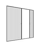 Windhager Insektenschutz Plissee-Tür Expert Fliegengitter Alurahmen für Türen, Selbstbausatz extra groß für Doppeltüren, anthrazit, 240 x 240 cm, 03958