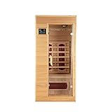 Home Deluxe – Infrarotkabine REDSUN S - 90 x 90 x 190 cm - für 1 Person, 4 Infrarotstrahler, Holz: Hemlocktanne I Infrarotsauna, Sauna, Wärmekabine, I