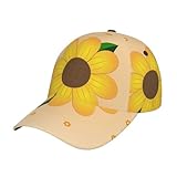 ZYVIA Golden Sunflower Modische Sport-Baseballkappe mit stabiler Struktur und gutem Sonnenschatteneffekt, geeignet für Sport im Freien und tägliche Partys, Schwarz , XL/Einheitsgröß