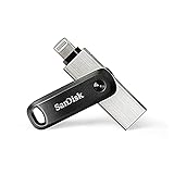 SanDisk iXpand Go Flash-Laufwerk iPhone Speicher 256 GB (iPad kompatibel, automatisches Backup, Schlüsselanhänger-Funktion, USB 3.0, iXpand App)