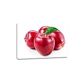 Küchen Leinwand Kunst rotes Apfelessen Vintage-Bild Druck auf Leinwand modernes Kunstwerk für Restaurant-Dekoration, 80 x 112 cm g